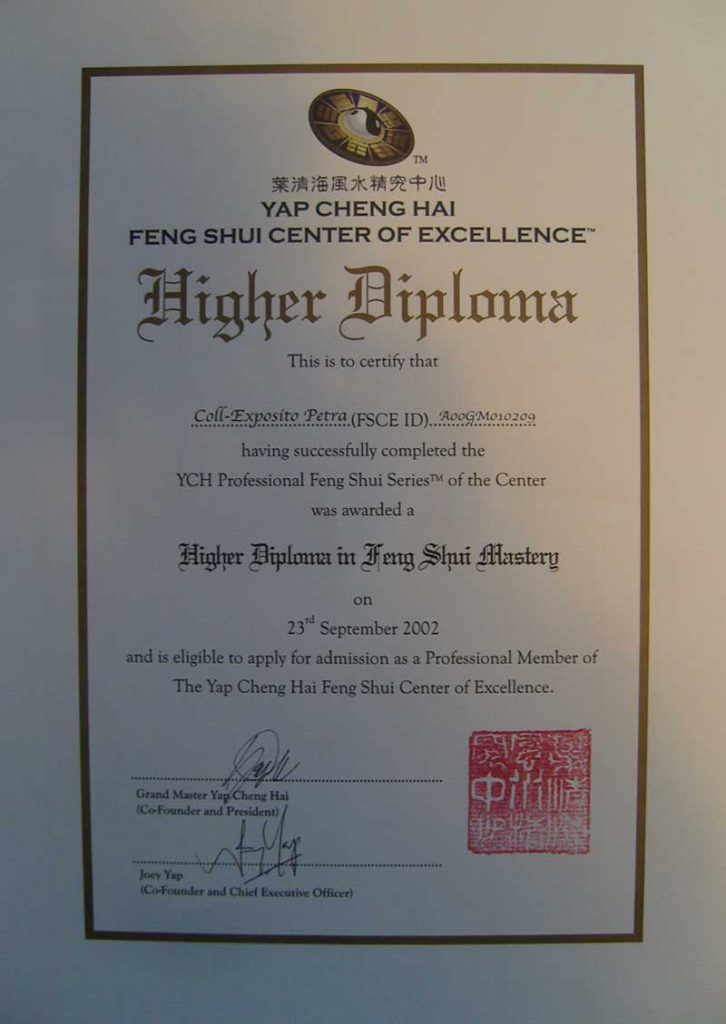 Feng Shui Ausbildung das Diplom